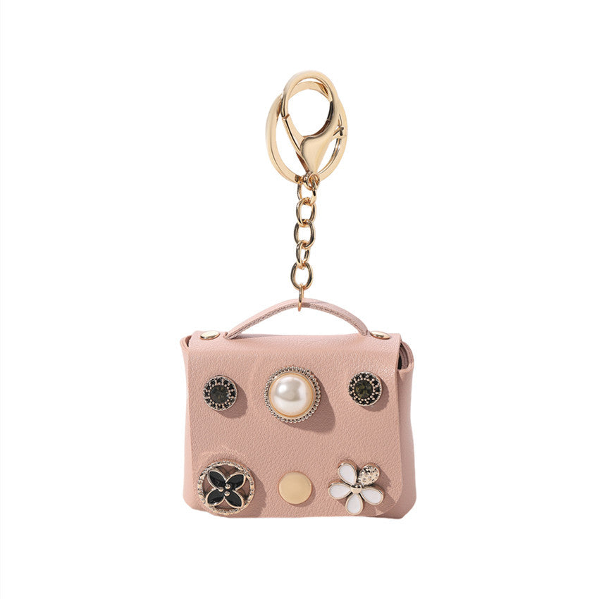 Wholesale Cartoon Inlaid Pearl Coin Purse Leather Keychain